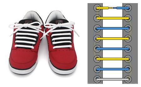 横穿鞋带的方法图解图片